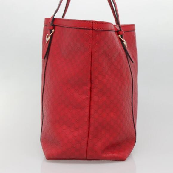 GUCCI Micro GG Canvas Micro Guccissima Bag Leather Red Gold - Picture 5 of 16